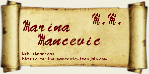 Marina Mančević vizit kartica